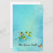 Schmetterlinge und Milchprodukte Briefpapier (Vorne/Hinten)