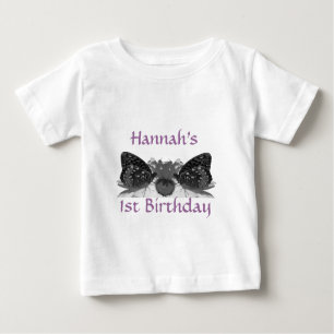 Schmetterlinge und Milchprodukte personalisierbar Baby T-shirt