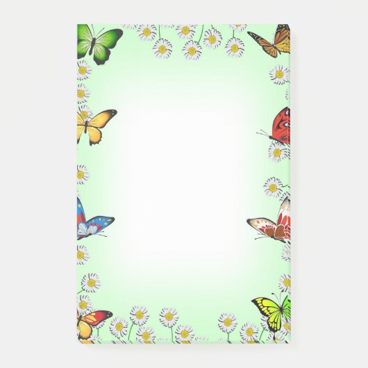 Schmetterlinge und Milchprodukte Post-it Klebezettel (Vorderseite)