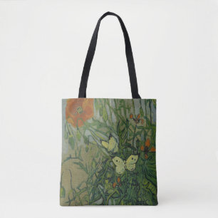 Schmetterlinge und Mohn von Vincent van Gogh Tasche