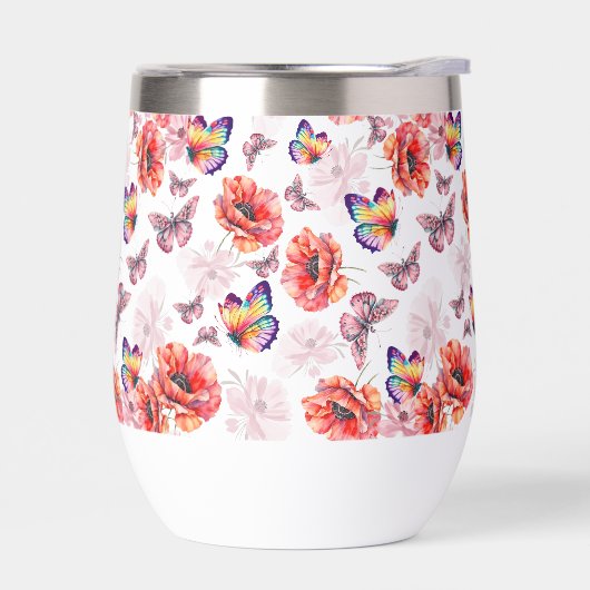 Schmetterlinge und Mohnblumen (Links)