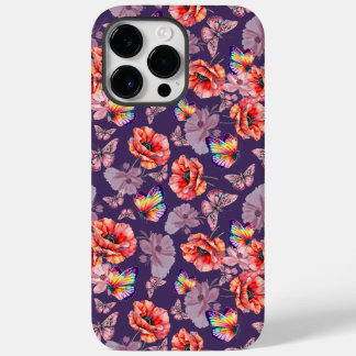 Schmetterlinge und Mohnblumen Case-Mate iPhone 14 Pro Max Hülle