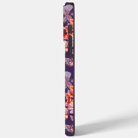 Schmetterlinge und Mohnblumen Case-Mate iPhone Hülle (Rückseite / Links)