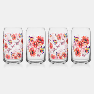 Schmetterlinge und Mohnblumen Dosenglas