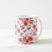 Schmetterlinge und Mohnblumen Kaffeetasse (VorderseiteRechts)
