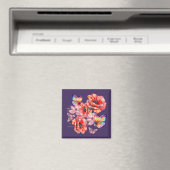 Schmetterlinge und Mohnblumen Magnet (In Situ (Geschirrspüler))