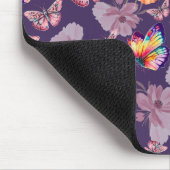 Schmetterlinge und Mohnblumen Mousepad (Ecke)