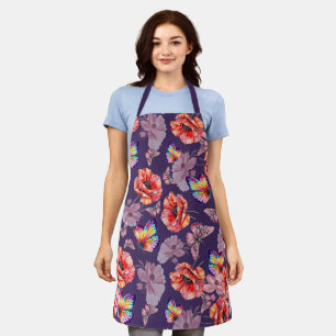 Schmetterlinge und Mohnblumen Schürze