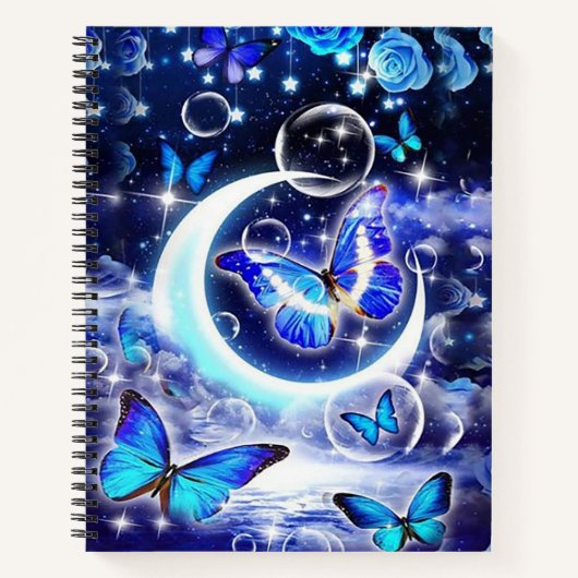 Schmetterlinge und Monde Notizblock (Vorderseite)