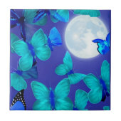 Schmetterlinge und Motten in einem tiefen blauen H Fliese (Vorderseite)