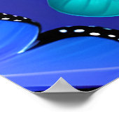 Schmetterlinge und Motten in einem tiefen blauen H Poster (Ecke)