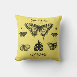 Schmetterlinge und Motten Vintage-Druck Kissen