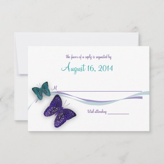 Schmetterlinge und Multifunktionsleisten-Reaktion RSVP Karte (Vorderseite)