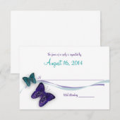 Schmetterlinge und Multifunktionsleisten-Reaktion RSVP Karte (Vorne/Hinten)