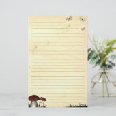 Schmetterlinge und Mushroom-Beton Alte Papiergesch Briefpapier (Stehend Vorderseite)