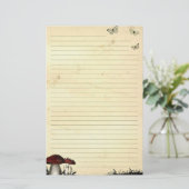 Schmetterlinge und Mushroom-Beton Alte Papiergesch Briefpapier (Stehend Vorderseite)