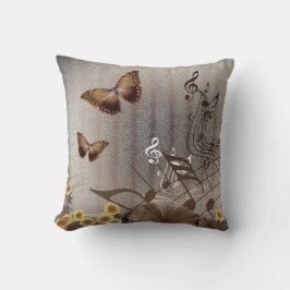 Schmetterlinge und Musiknoten Kissen