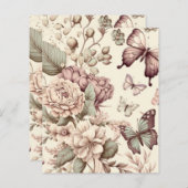 Schmetterlinge und pastellfarbene Blume (Vorne/Hinten)