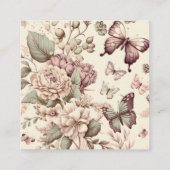 Schmetterlinge und pastellfarbene Blume Begleitkarte (Rückseite)