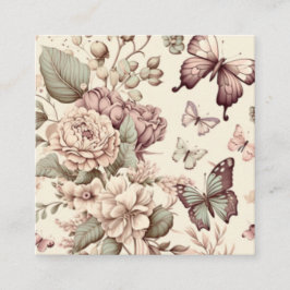 Schmetterlinge und pastellfarbene Blume Begleitkarte