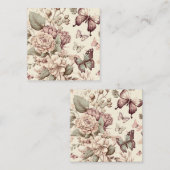 Schmetterlinge und pastellfarbene Blume Begleitkarte (Vorne/Hinten)