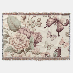 Schmetterlinge und pastellfarbene Blume Decke