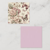 Schmetterlinge und pastellfarbene Blume Mitteilungskarte (Vorne/Hinten)