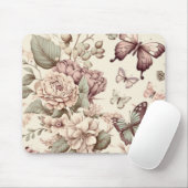 Schmetterlinge und pastellfarbene Blume Mousepad (Mit Mouse)
