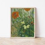 Schmetterlinge und Pfeffer | Vincent van Gogh Poster<br><div class="desc">Schmetterlinge und Poppies (1890) von Vincent van Gogh ist ein lebendiges Fest der Natur, mit zarten Schmetterlingen, die um lebendige rote Mohn flattern. Das Kunstwerk ist voll von dynamischen Pinselstrichen und reichen, kontrastreichen Farben, die die Szene zum Leben erwecken. Van Gogh's Fähigkeit, die Schönheit und Fragilität der Natur zu erfassen,...</div>