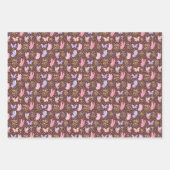 Schmetterlinge und Pilze auf Brown Geschenkpapier Set (Vorderseite)