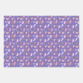 Schmetterlinge und Pilze auf Iris Blue Geschenkpapier Set (Vorderseite)