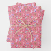Schmetterlinge und Pilze auf rosa Rosa Geschenkpapier Set (Beispiel)