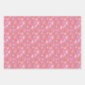 Schmetterlinge und Pilze auf rosa Rosa Geschenkpapier Set (Vorderseite)