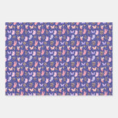 Schmetterlinge und Pilze auf Royal Blue Geschenkpapier Set (Vorderseite 3)