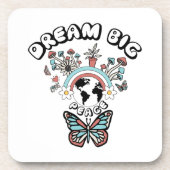 Schmetterlinge und Pilze Träumen Große positive In Getränkeuntersetzer (Vorderseite)