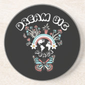 Schmetterlinge und Pilze Träumen Große positive In Getränkeuntersetzer (Vorne)
