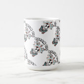 Schmetterlinge und Pilze Träumen Große positive In Kaffeetasse (Mittel)