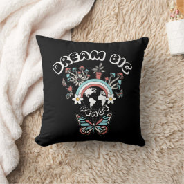 Schmetterlinge und Pilze Träumen Große positive In Kissen