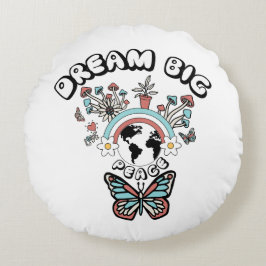 Schmetterlinge und Pilze Träumen Große positive In Rundes Kissen