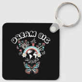 Schmetterlinge und Pilze Träumen Große positive In Schlüsselanhänger (Rückseite)