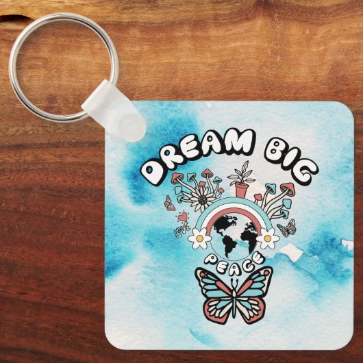 Schmetterlinge und Pilze Träumen Große positive In Schlüsselanhänger (Vorderseite)