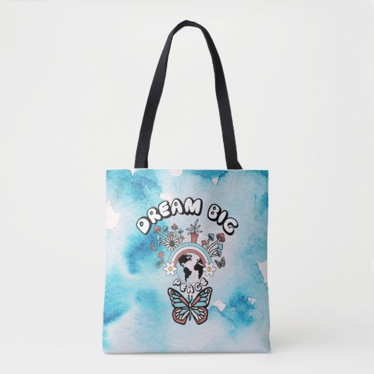 Schmetterlinge und Pilze Träumen Große positive In Tasche (Vorderseite)