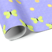 Schmetterlinge und Polka Dots Umschlagpapier Geschenkpapier (Rolleneckpunkt)
