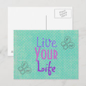 Schmetterlinge und Polka-Punkte Postkarte (Vorne/Hinten)