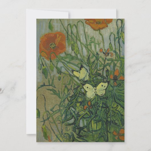 Schmetterlinge und Poppies von Vincent van Gogh Einladung (Vorderseite)
