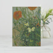 Schmetterlinge und Poppies von Vincent van Gogh Einladung (Stehend Vorderseite)