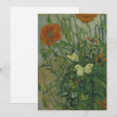 Schmetterlinge und Poppies von Vincent van Gogh Einladung (Vorne/Hinten)