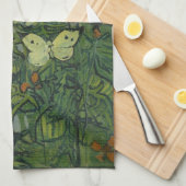 Schmetterlinge und Poppies von Vincent van Gogh Geschirrtuch (Viertel Falte)