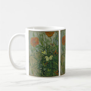 Schmetterlinge und Poppies von Vincent van Gogh Kaffeetasse