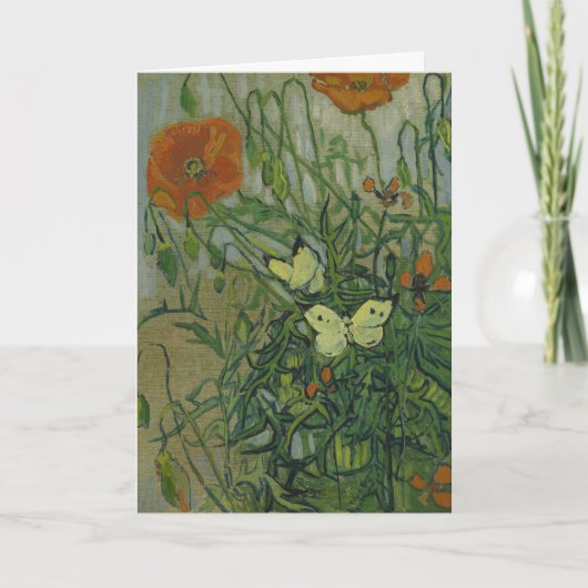 Schmetterlinge und Poppies von Vincent van Gogh Karte (Vorderseite)